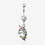 Unicorn Magic Sparkle Heart Belly Button Ring