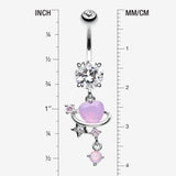 Detail View 1 of Planet Heart Sparkle Orbital Dangle Belly Button Ring-Lavender