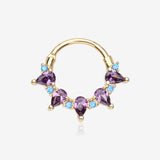 Golden Calliope Multi-Gem Sparkle Clicker Hoop Ring