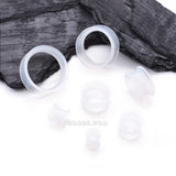 Detail View 2 of A Pair of Ultra Flexible Clear Silicone Double Flared Tunnel Plug