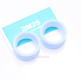 Detail View 4 of A Pair of Ultra Flexible Pastel Blue Silicone Double Flared Tunnel Plug