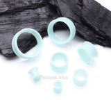 Detail View 2 of A Pair of Ultra Flexible Pastel Mint Silicone Double Flared Tunnel Plug