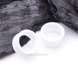 Detail View 1 of A Pair of Ultra Flexible White Silicone Double Flared Tunnel Plug