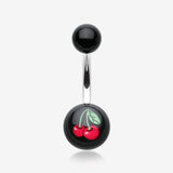 Cherry Acrylic Logo Belly Button Ring