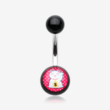 Maneki-Neko Lucky Cat Acrylic Logo Belly Button Ring