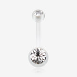 Bio Flexible Shaft Gem Ball Acrylic Belly Button Ring