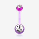 Bio Flexible Shaft Gem Ball Acrylic Belly Button Ring