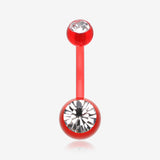 Bio Flexible Shaft Gem Ball Acrylic Belly Button Ring