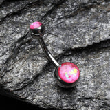 Detail View 2 of Opal Sparkle Shower Basic Belly Button Ring-Pink