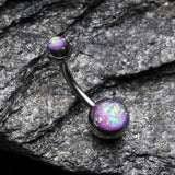 Detail View 2 of Opal Sparkle Shower Basic Belly Button Ring-Purple