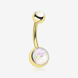 Golden Opal Sparkle Shower Belly Button Ring