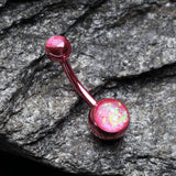 Detail View 2 of Colorline Opal Sparkle Shower Belly Button Ring-Pink