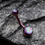 Detail View 2 of Colorline Opal Sparkle Shower Belly Button Ring-Purple