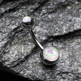 Detail View 2 of Opal Sparkle Shower Basic Belly Button Ring-White