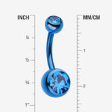 Detail View 1 of Jelly Belly Unity Gem Belly Button Ring-Blue/Capri Blue