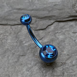 Detail View 2 of Jelly Belly Unity Gem Belly Button Ring-Blue/Capri Blue