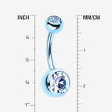 Detail View 1 of Jelly Belly Unity Gem Belly Button Ring-Light Blue/Light Blue