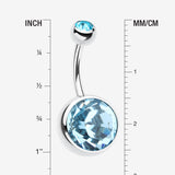Detail View 1 of The Giant Sparkle Gem Ball Belly Button Ring-Aqua