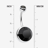 Detail View 1 of The Giant Sparkle Gem Ball Belly Button Ring-Black