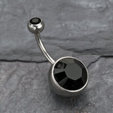Detail View 2 of The Giant Sparkle Gem Ball Belly Button Ring-Black