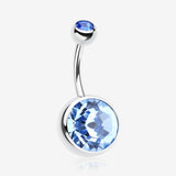 The Giant Sparkle Gem Ball Belly Button Ring-Light Blue