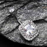 Detail View 2 of Princess Magnificent Sparkle Belly Button Ring-Clear Gem