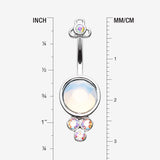 Detail View 1 of Victorian Opalite Sparkle Belly Button Ring-Aurora Borealis/White