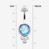 Detail View 1 of Victorian Opalescent Sparkle Belly Button Ring-Clear Gem/Blue