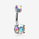 Aurora Sparkle Prong Set Belly Button Ring