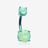 Colorline Brilliant Opalite Gem Prong Set Belly Button Ring