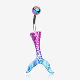 Mystic Blurple Mermaid Tail Belly Button Ring*