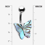 Detail View 1 of Abalone Natural Shell Butterfly Belly Button Ring