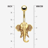 Detail View 1 of Golden Ganesha Elephant Belly Button Ring-Gold