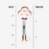 Detail View 1 of Rose Gold Dainty Princess Key Belly Button Ring-Rose Gold