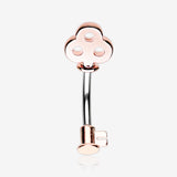 Rose Gold Dainty Princess Key Belly Button Ring