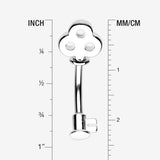 Detail View 1 of Dainty Princess Key Belly Button Ring-Steel