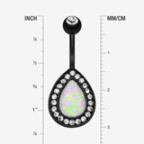Detail View 1 of Colorline Opal Avice Belly Button Ring-Black/Clear