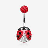 Adorable Lady Bug Multi-Gem Sparkle Belly Button Ring