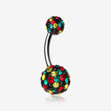 Brilliant Motley Multi-Gem Sparkle Belly Ring