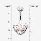 Detail View 1 of Multi-Gem Sparkle Heart Multi-Gem Belly Button Ring-Aurora Borealis