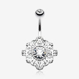 Filigree Mandala Sparkle Belly Button Ring