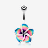 Hawaiian Plumeria Belly Button Ring
