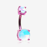 Colorline Iridescent Revo Sparkle Prong Set Belly Button Ring