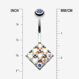 Detail View 1 of Sparkle Overload Belly Button Ring-Aurora Borealis