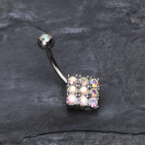 Detail View 2 of Sparkle Overload Belly Button Ring-Aurora Borealis