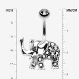Detail View 1 of Elephant Walk Belly Button Ring-Hematite