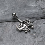 Detail View 2 of Elephant Walk Belly Button Ring-Hematite