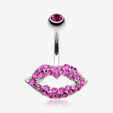 Glamour Sexy Lips Belly Button Ring-Fuchsia