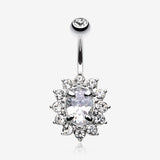 Flower Dazzle Sparkle Belly Button Ring