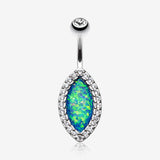 Opal Diamante Belly Button Ring-Clear Gem
